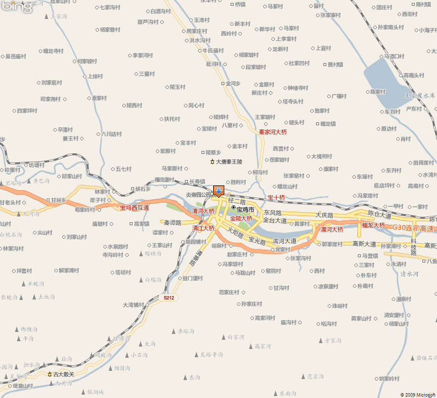最新宝鸡市地图查询 图片