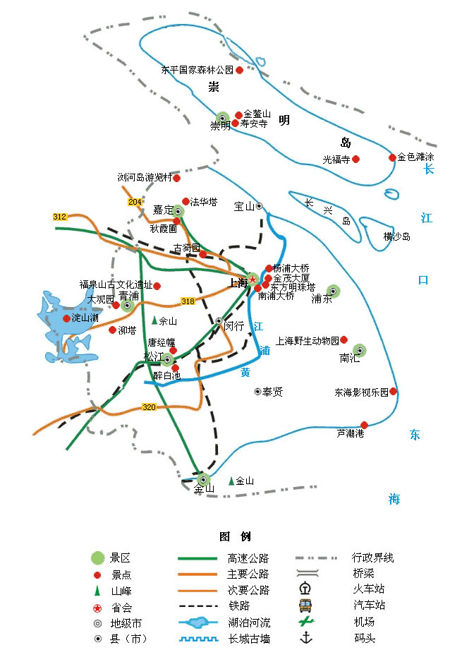 上海旅游景点地图