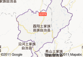酉陽土家族苗族自治縣地圖