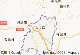 長汀縣地圖