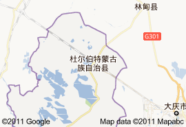 杜爾伯特蒙古族自治縣地圖