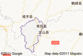 來鳳縣地圖