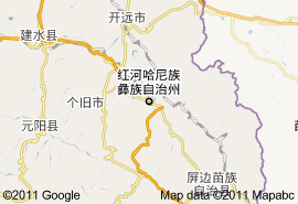 紅河哈尼族彝族自治州地圖