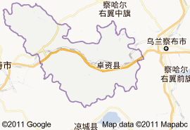 卓資縣地圖