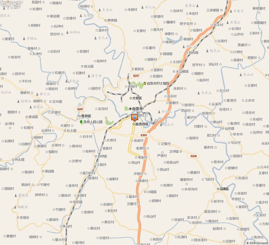 最新自贡市交通地图