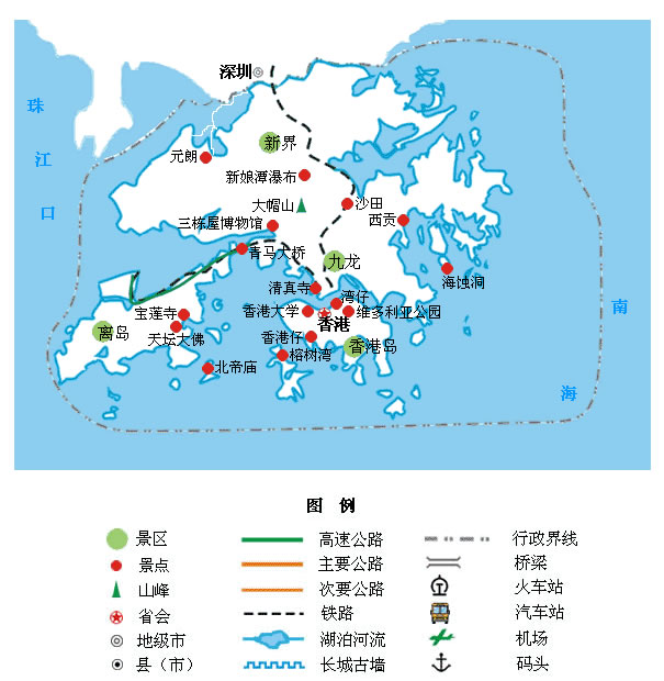 香港行政地图简图图片