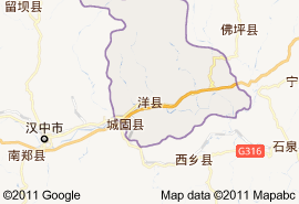 洋县地图